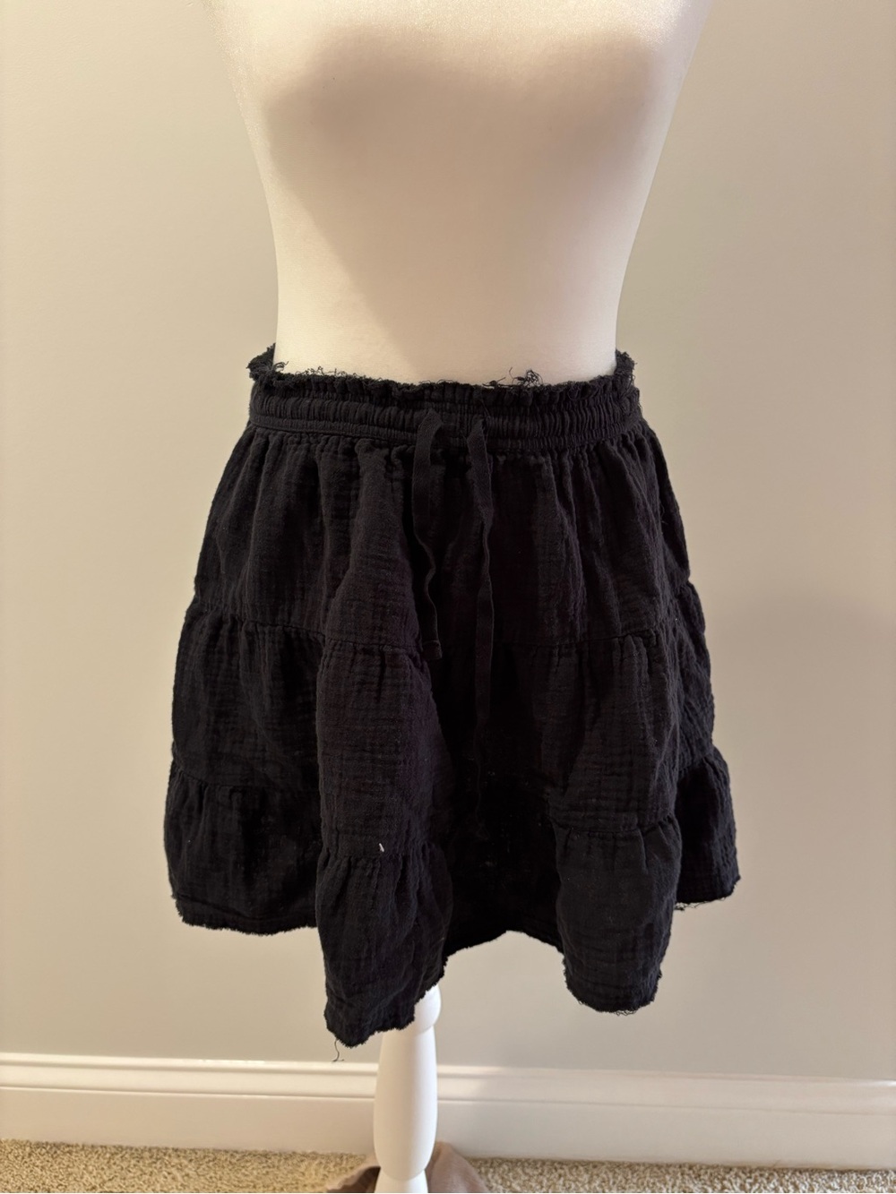 Black Ruffled Mini Skirt